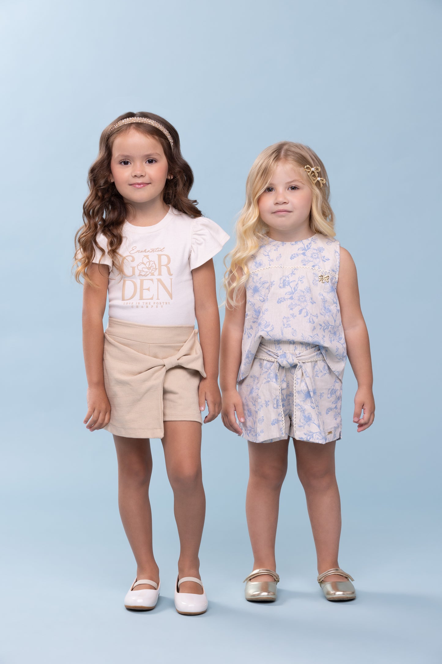 Conjunto Infantil Blusa e Shorts Algodão Toile Du Jour Azul - Charpey