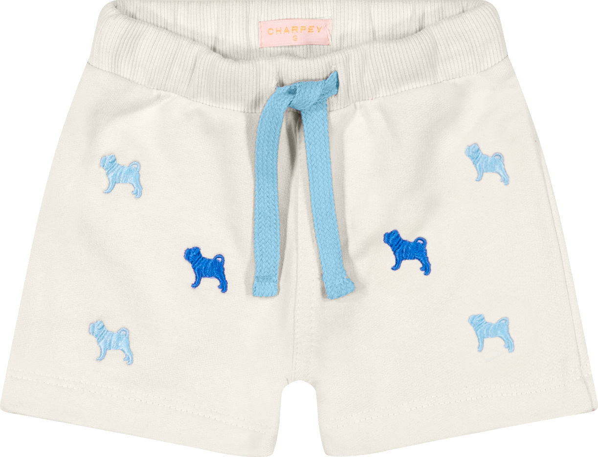 Conjunto Infantil Camiseta Algodão Azul e Bermuda Moletom Off - Charpey