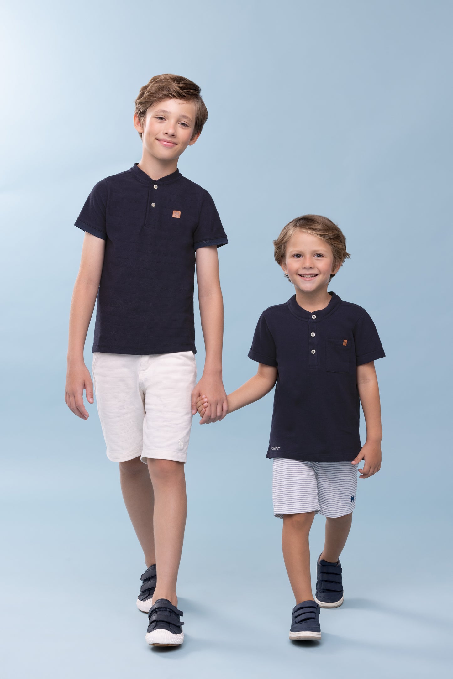 Conjunto Infantil Camisa Marinho e Bermuda de Sarja - Charpey