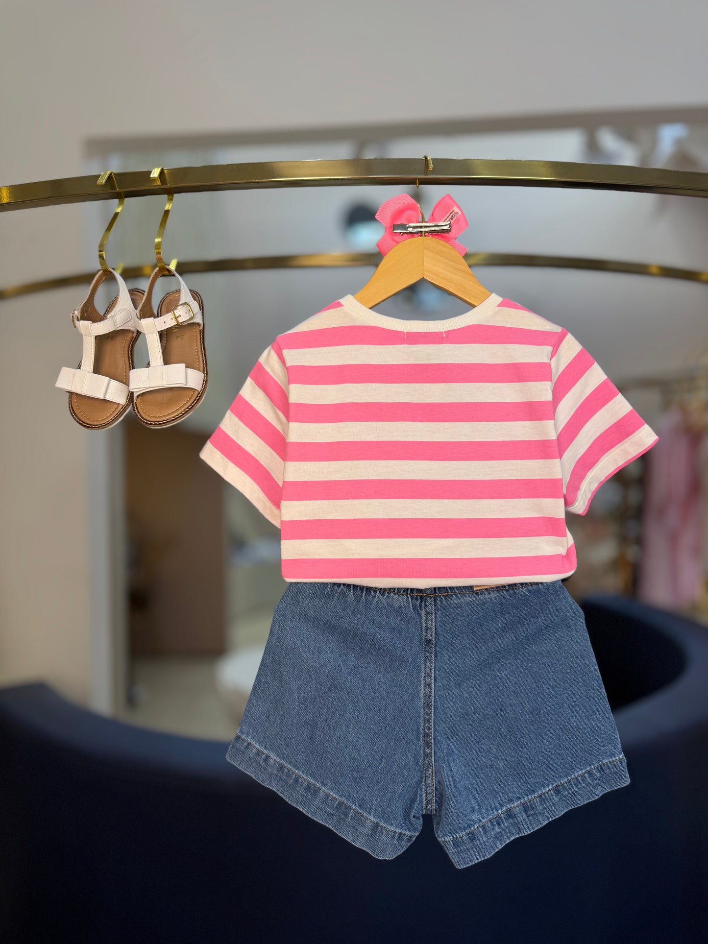 Shorts Jeans Infantil Hello Kitty - Momi