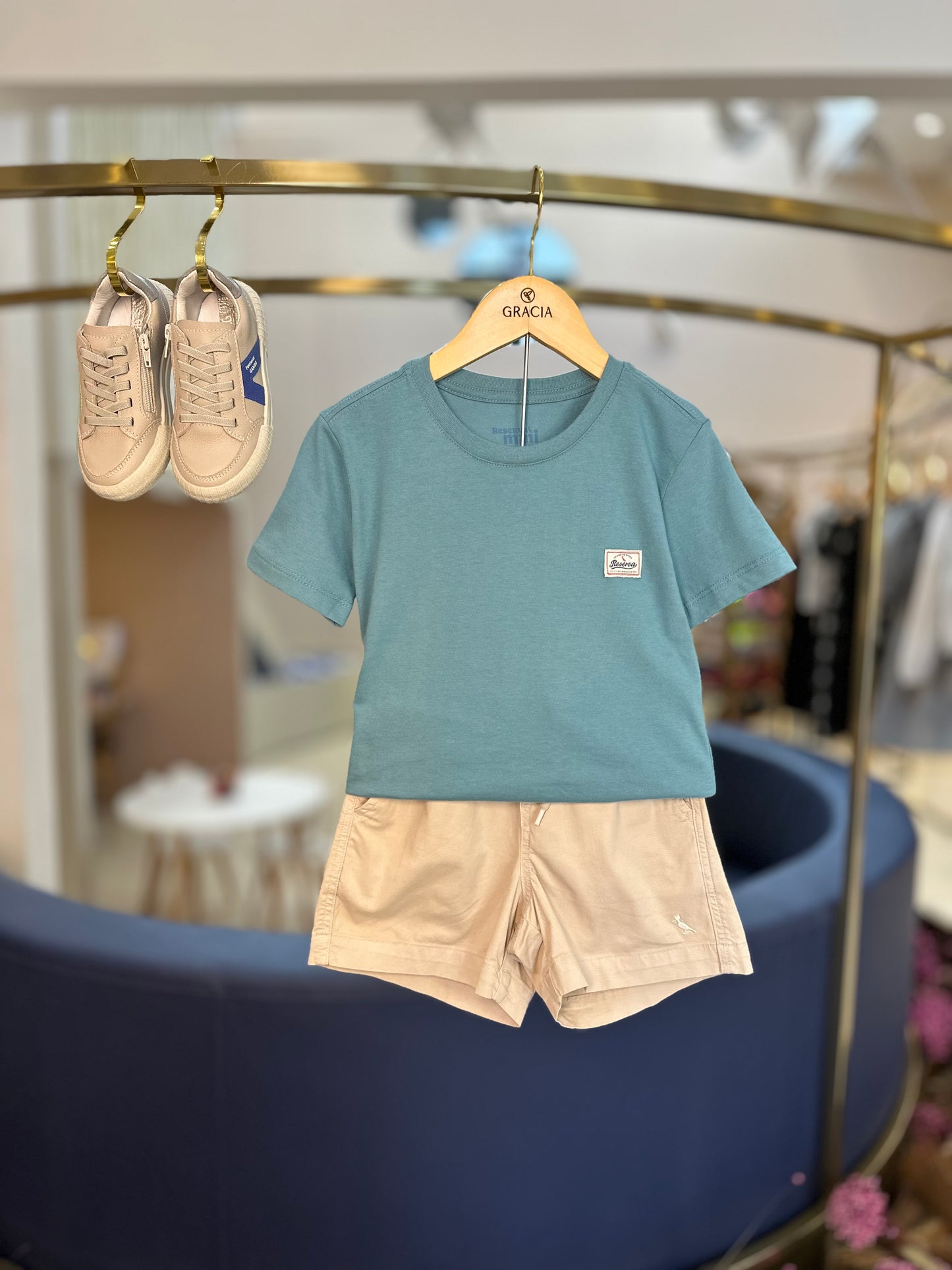 Shorts Infantil Estonado Cinza - Reserva Mini