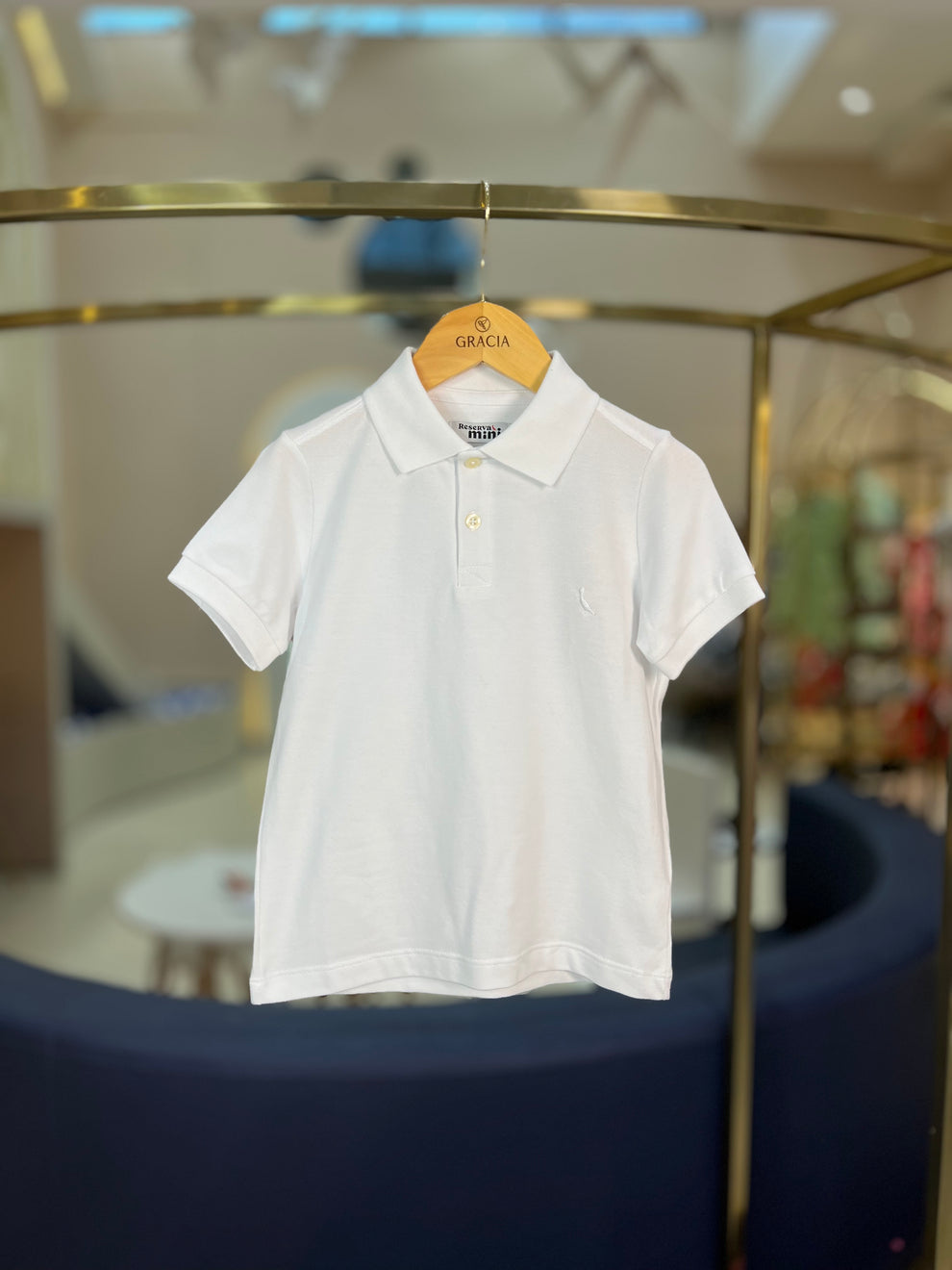 Polo Infantil Piquet Basica Branca - Reserva Mini