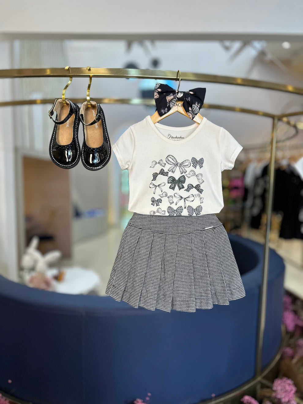 Blusa Infantil de Algodão Multi-Laços e Cristais - Pituchinhus