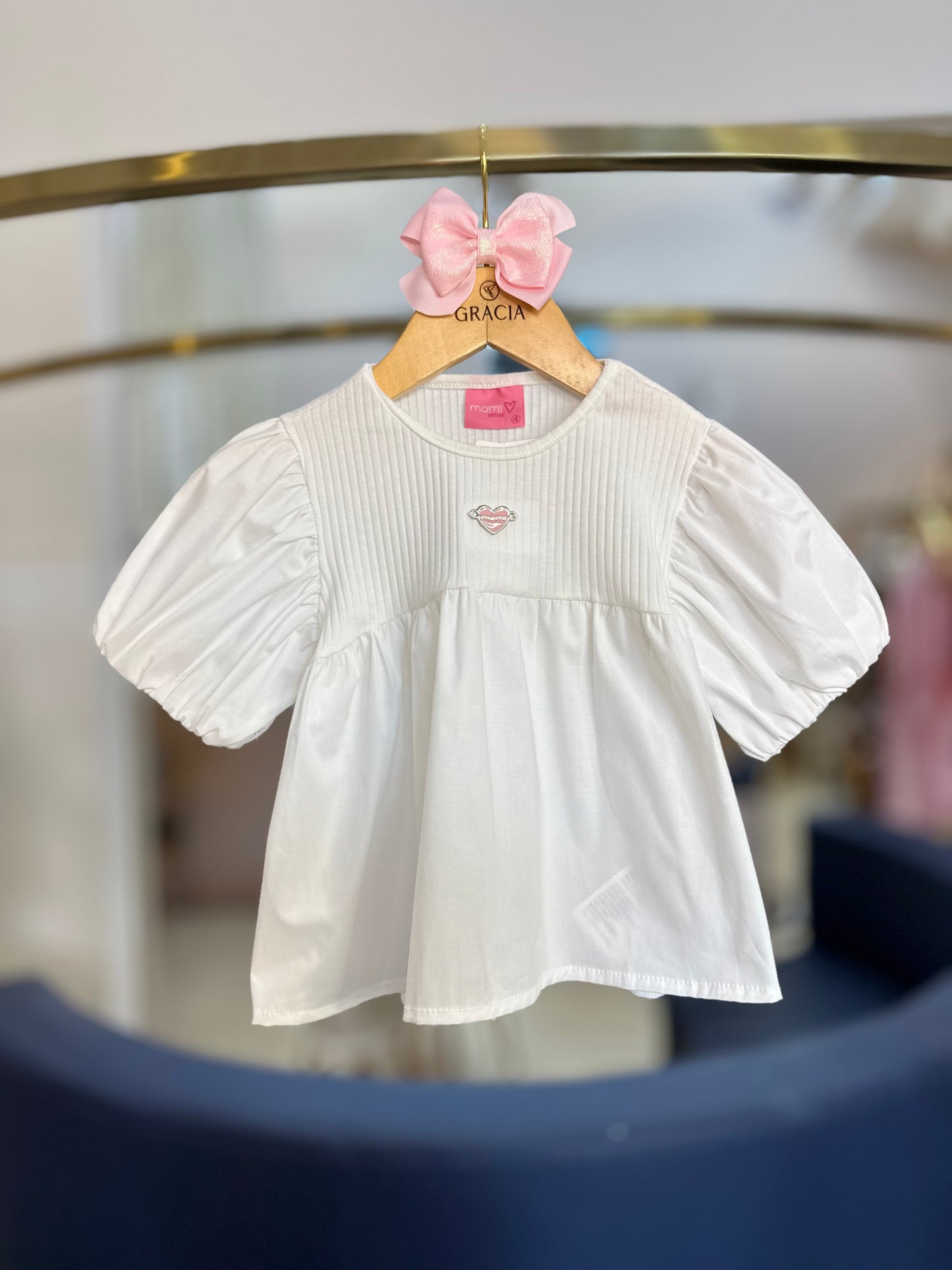 Blusa Infantil Mangas Balonê Off - Momi