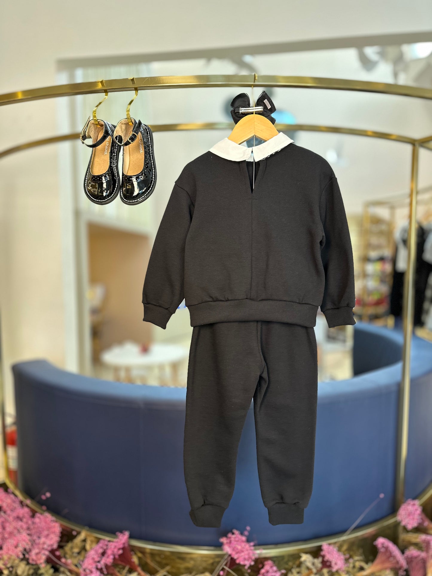 Conjunto Infantil Moletom Casaco Gola Laço e Calça - Animê