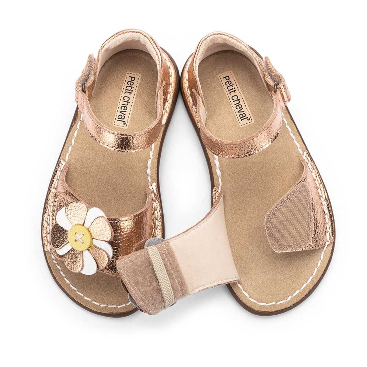 Sandália Infantil Rolimã Cobre/Flor Catavento - Petit Cheval
