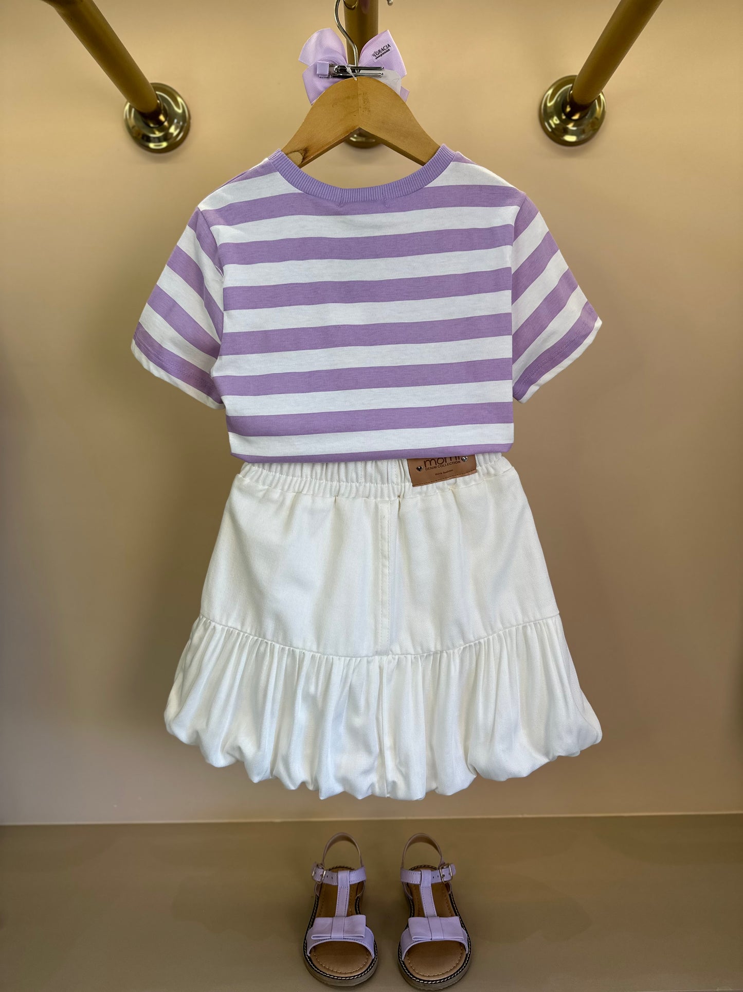 Blusa Infantil Kuromi Listrada Lilás - Momi