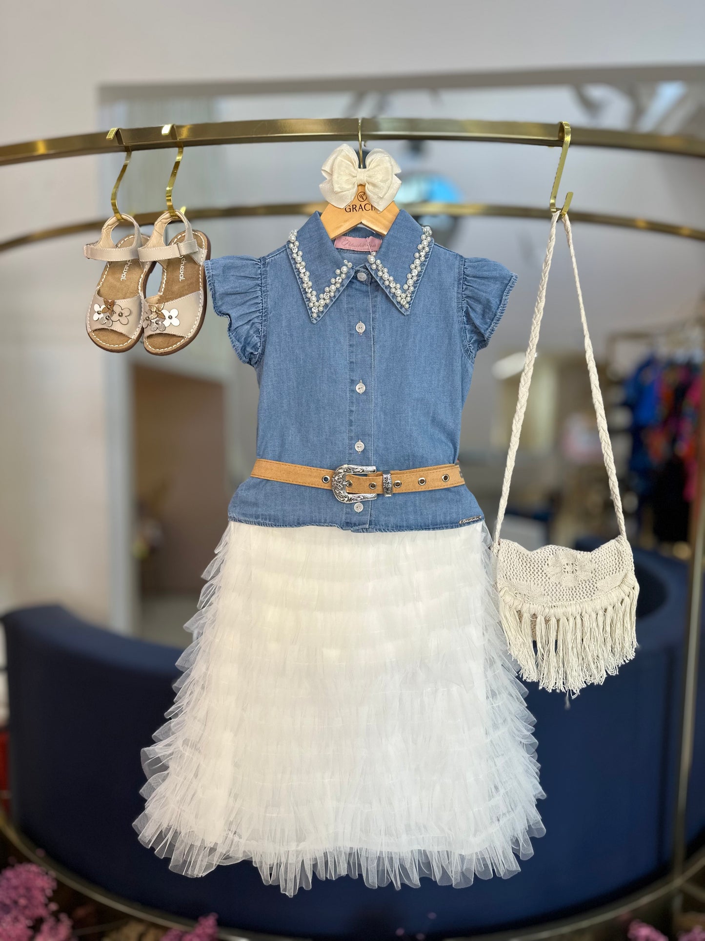 Bolsa Infantil Tricot Tiracolo Franjas Boho Ninive - Pituchinhus