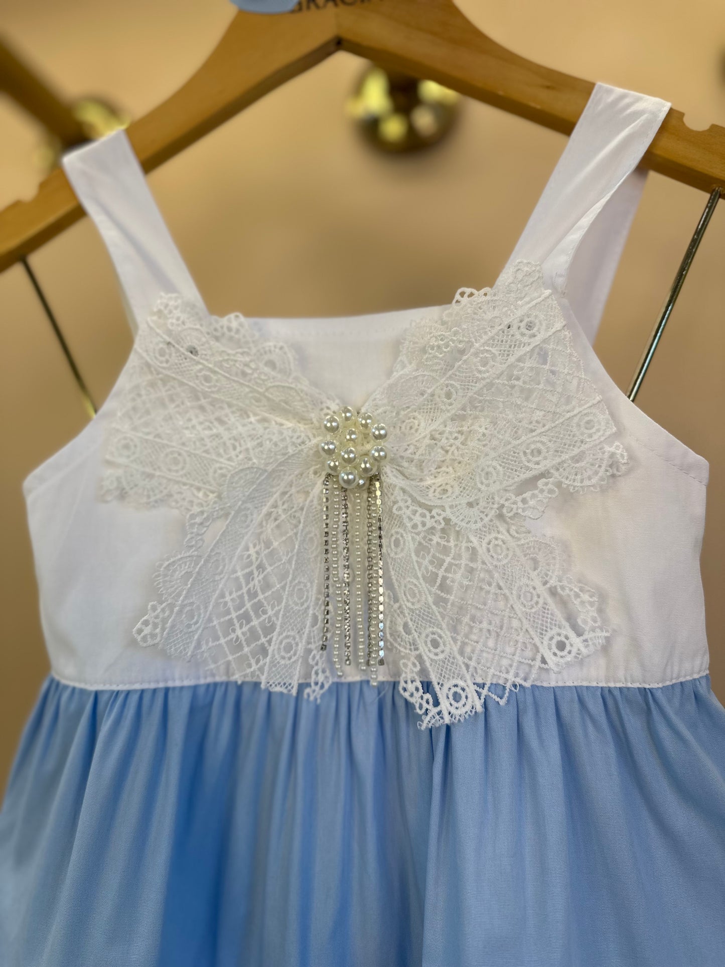 Vestido Infantil Laço de Renda Dois Amores - Luluzinha