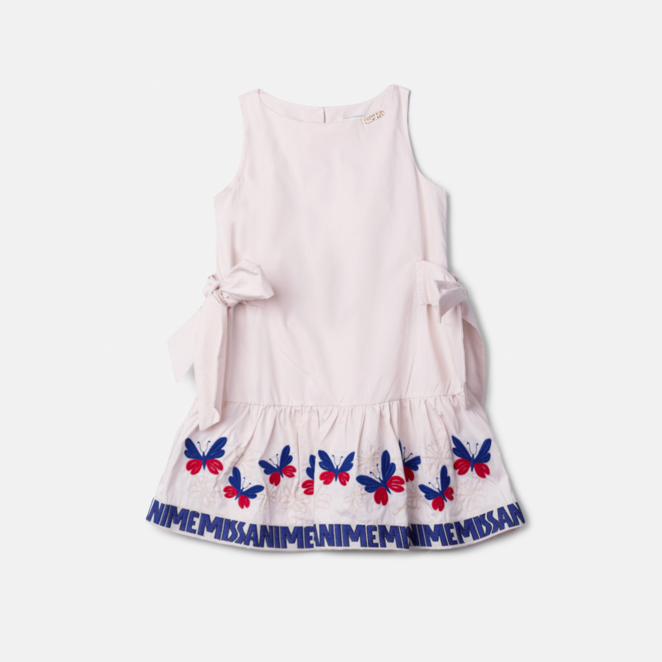 Vestido Infantil Laços Laterais e Bordados Borboletas - Animê
