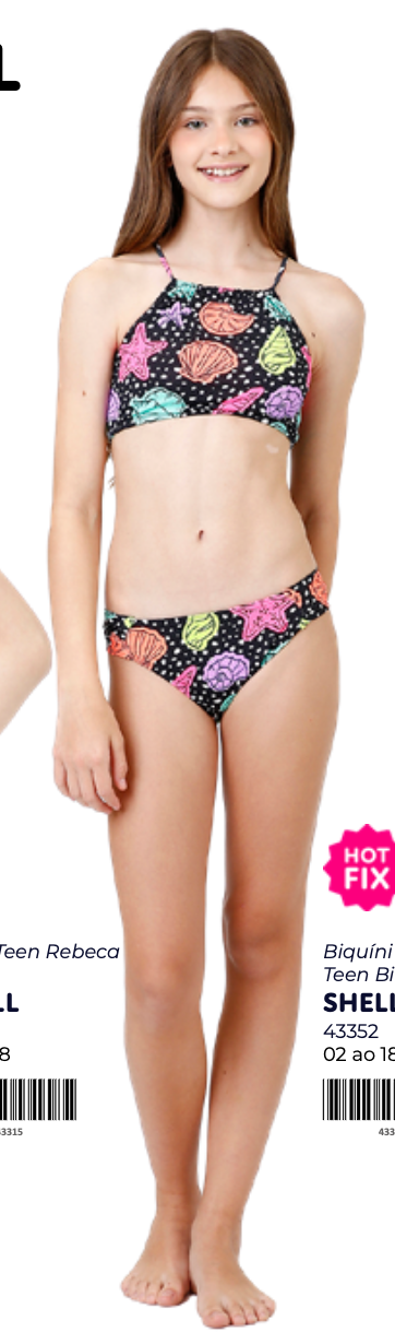 Biquíni Teen Cropped Bia Est. Shell - Siri Kids