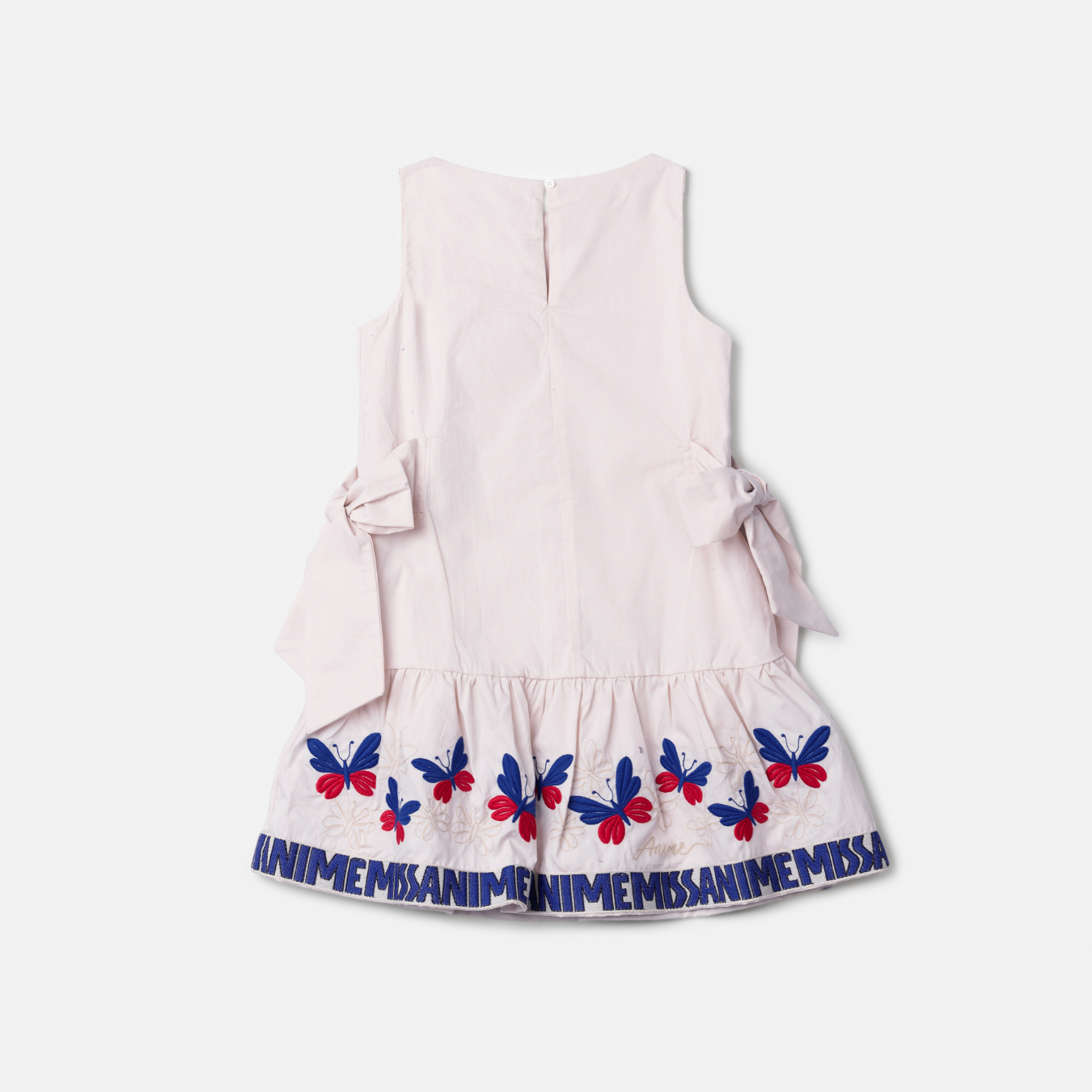 Vestido Infantil Laços Laterais e Bordados Borboletas - Animê