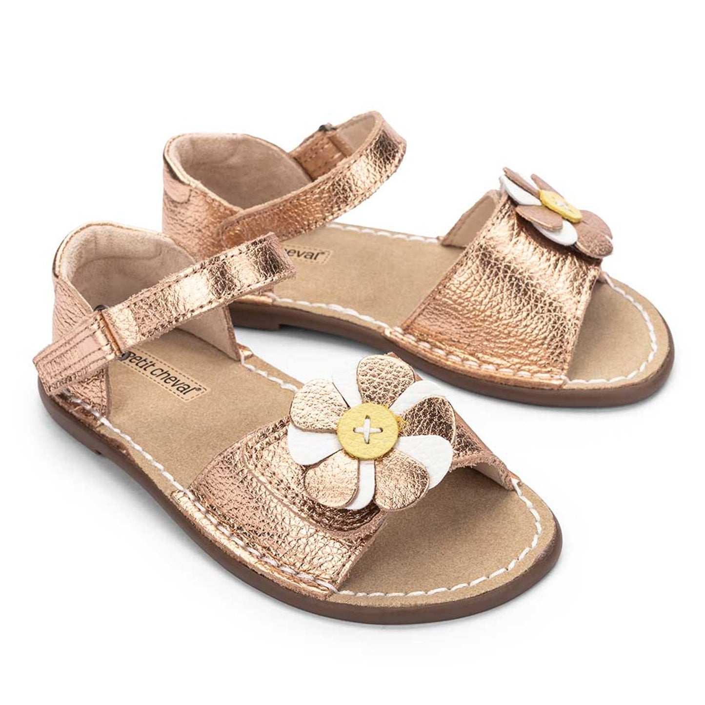 Sandália Infantil Rolimã Cobre/Flor Catavento - Petit Cheval