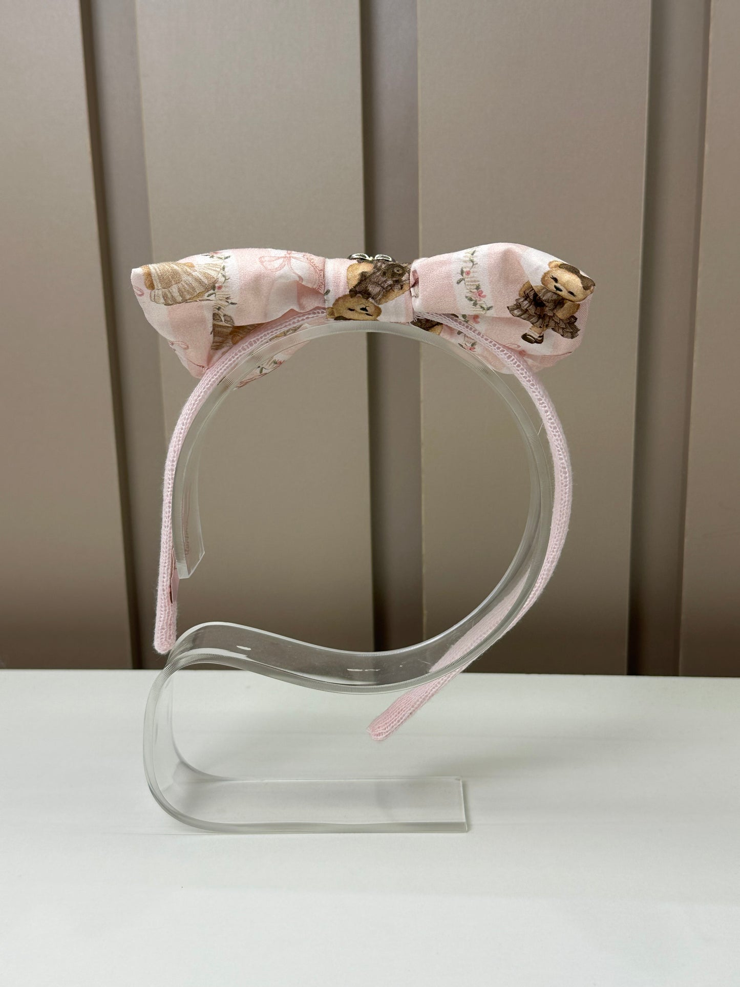 Arco Infantil Laço Puffer Estampado Ursinhos e Listas - Pituchinhus