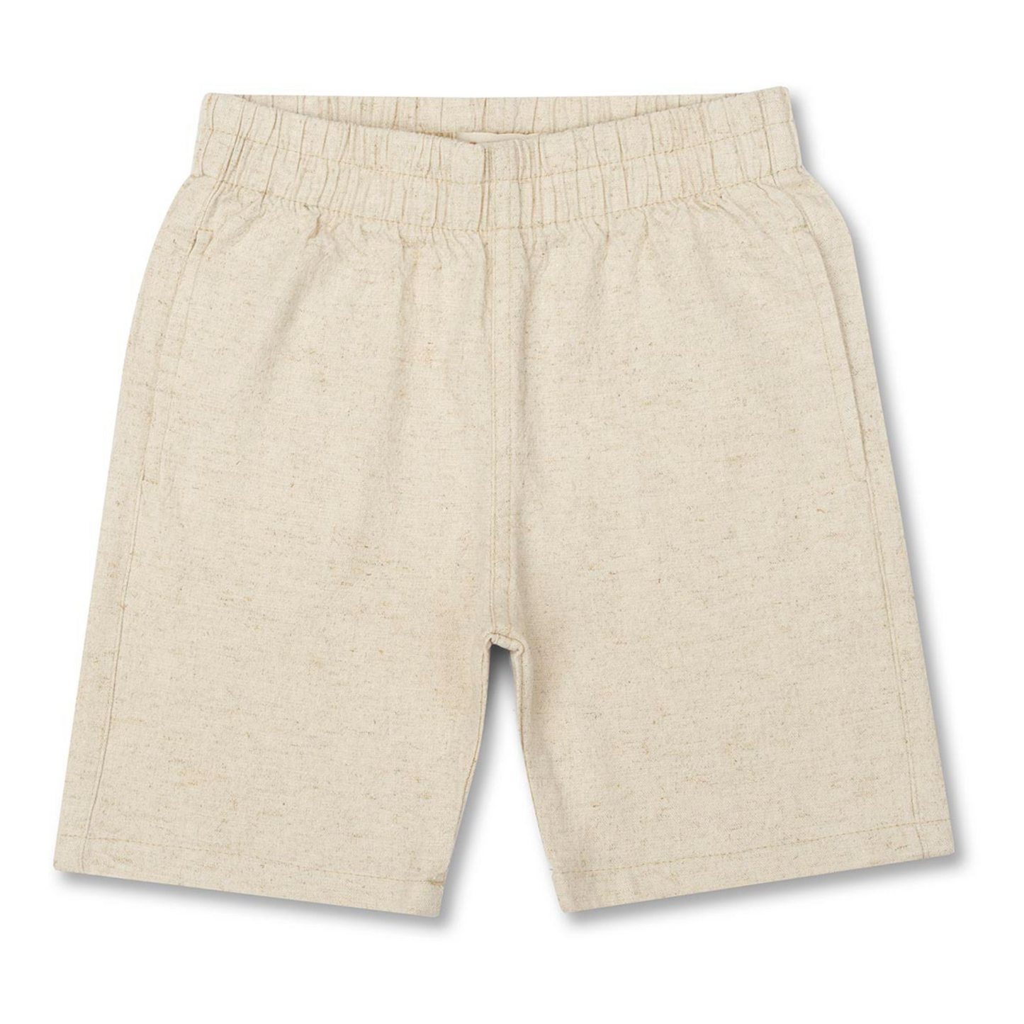 Conjunto Infantil Camiseta Teddy Pipoca e Bermuda Linho Elastano Bege - Dame PRÉ-VENDA