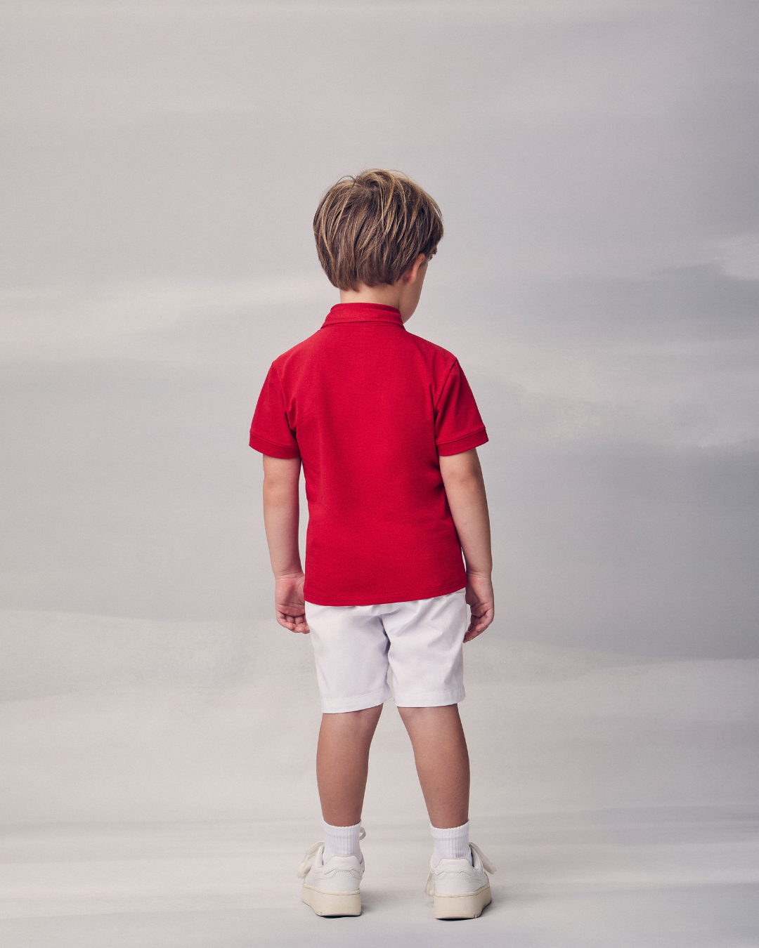 Conjunto Infantil Camiseta Polo e Bermuda Off White - Youccie