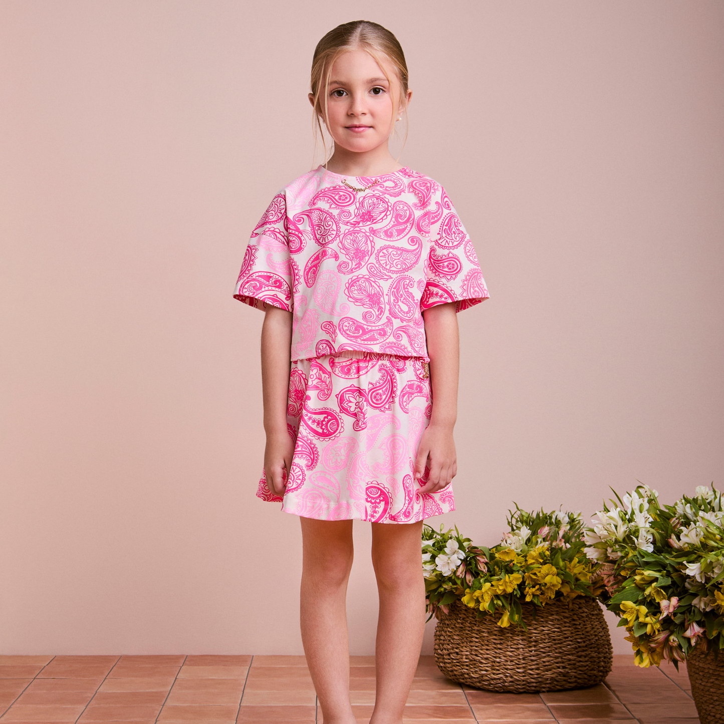 Conjunto Infantil Blusa e Saia Paisley ANM - Animê