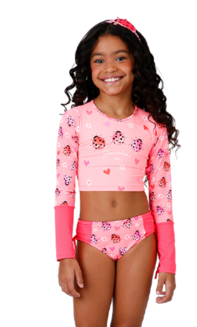 Biquíni Infantil Cropped Gabi Est. Joaninha - Siri Kids
