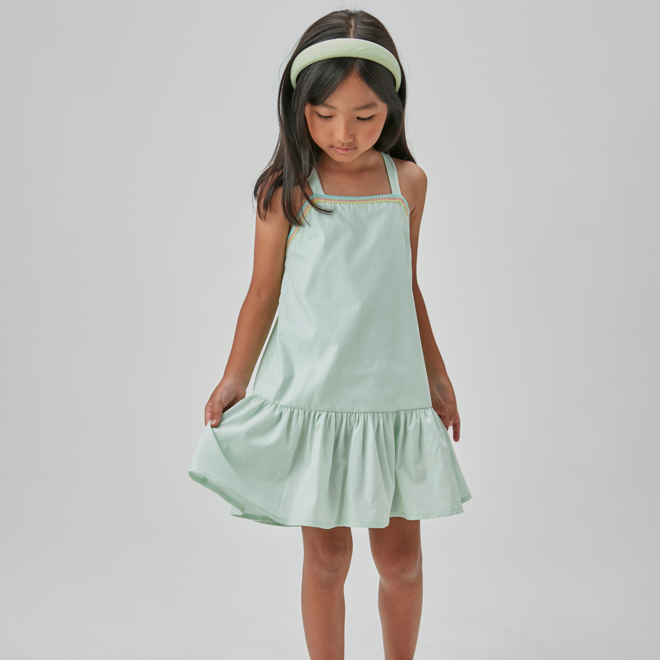 Vestido Infantil Algodão Jumper Verde Claro - Beabá PRÉ-VENDA