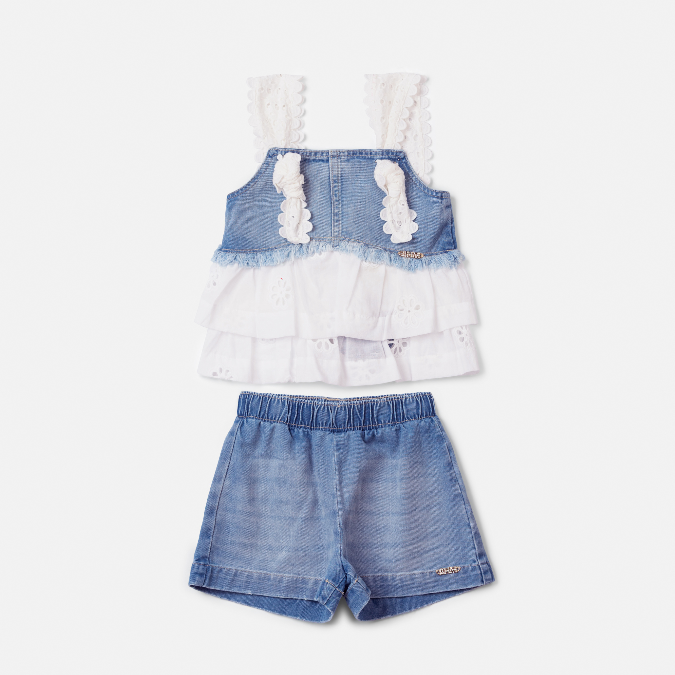 Conjunto Infantil Blusa e Shorts Jeans & Laise - Animê