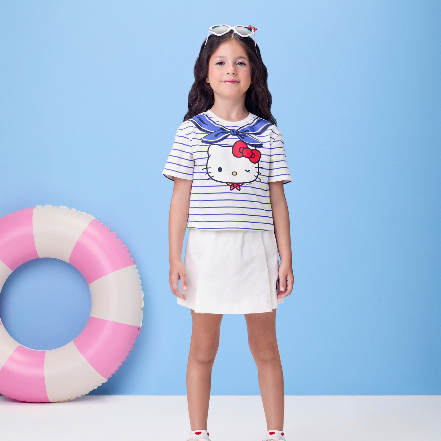 Conjunto Infantil Blusa e Shorts Hello Kitty Navy - Momi PRÉ-VENDA