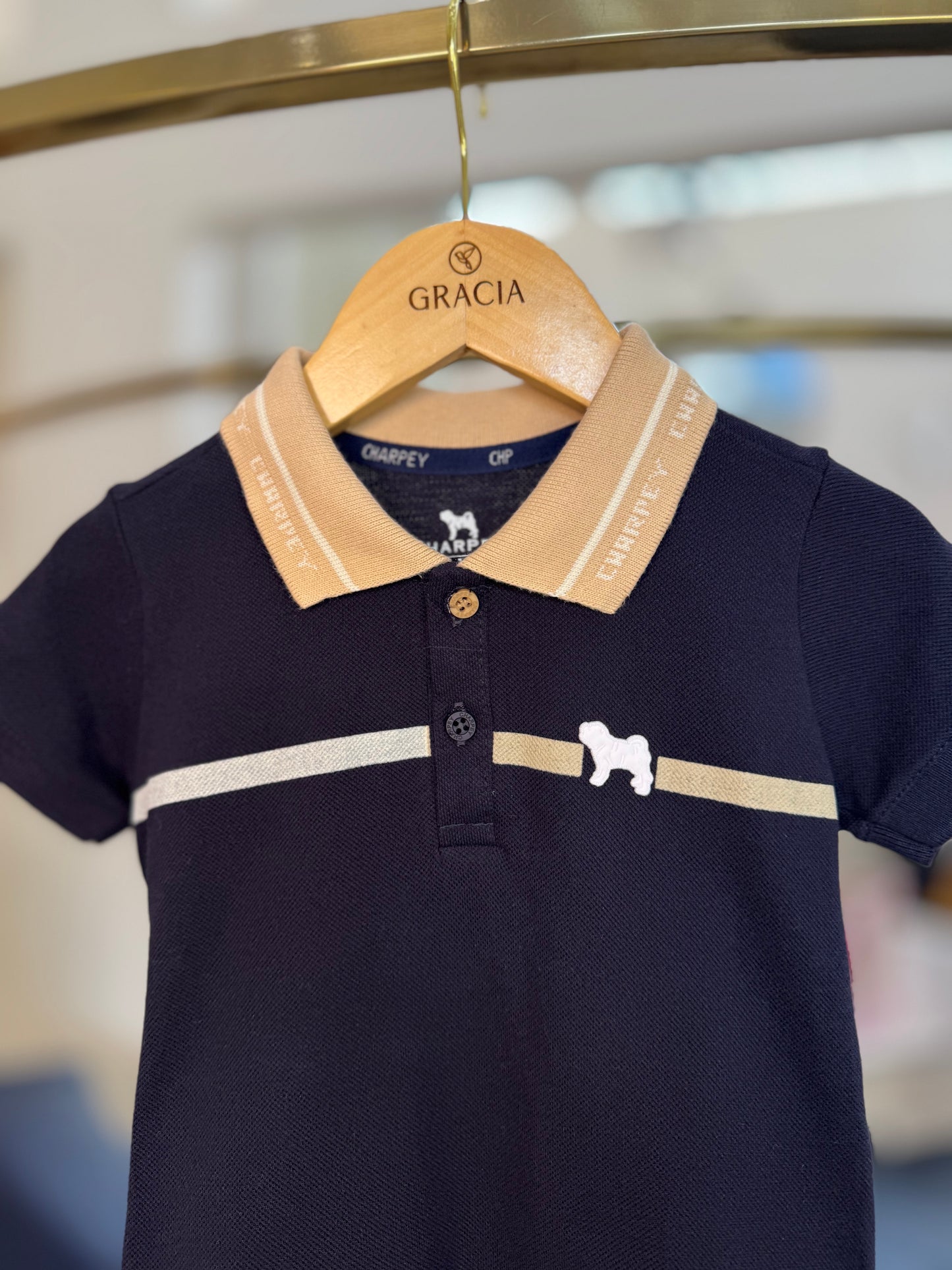 Polo Infantil Piquet Clássica Marinho - Charpey
