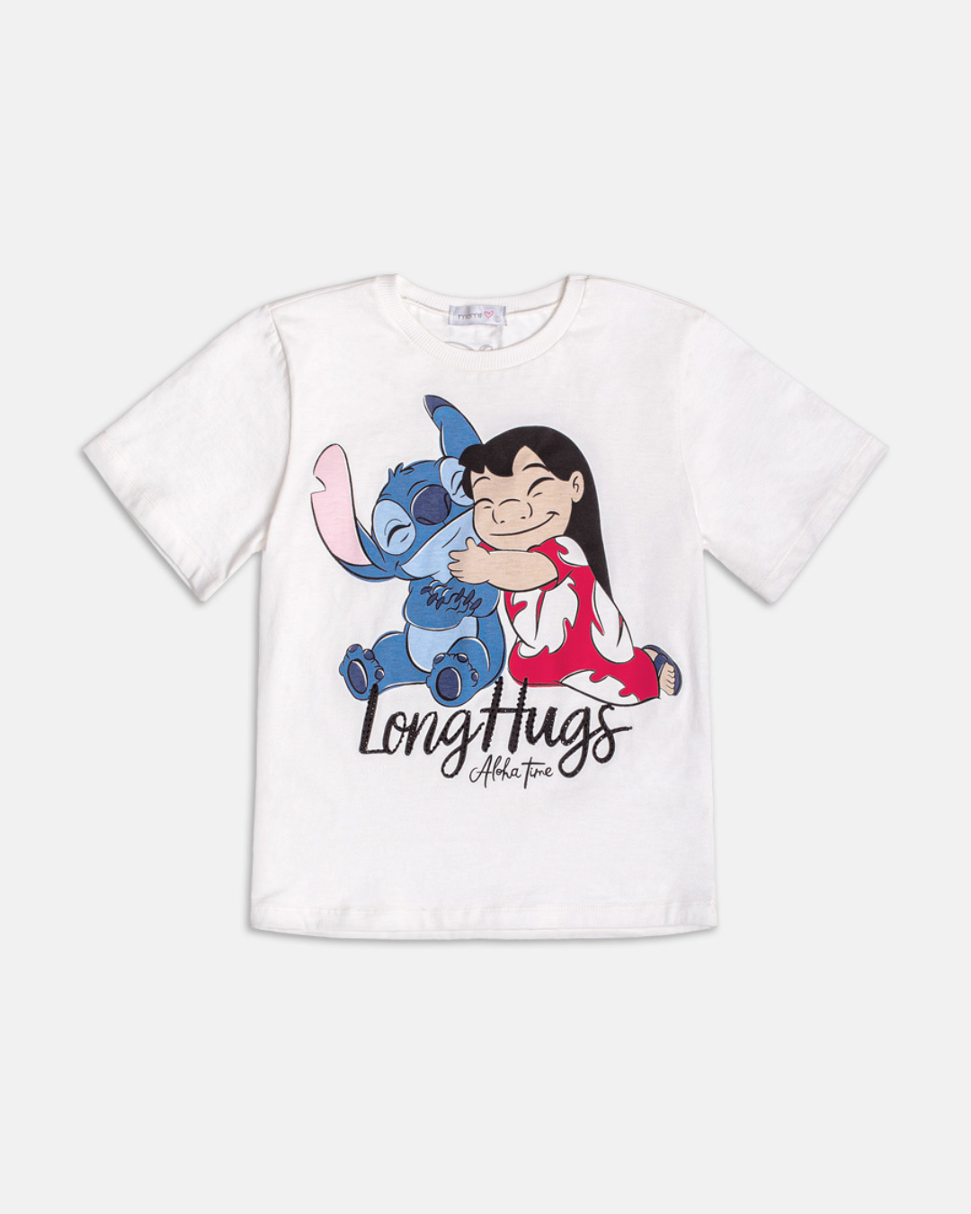 Blusa Infantil Lilo & Stitch Long Hugs Strass - Momi