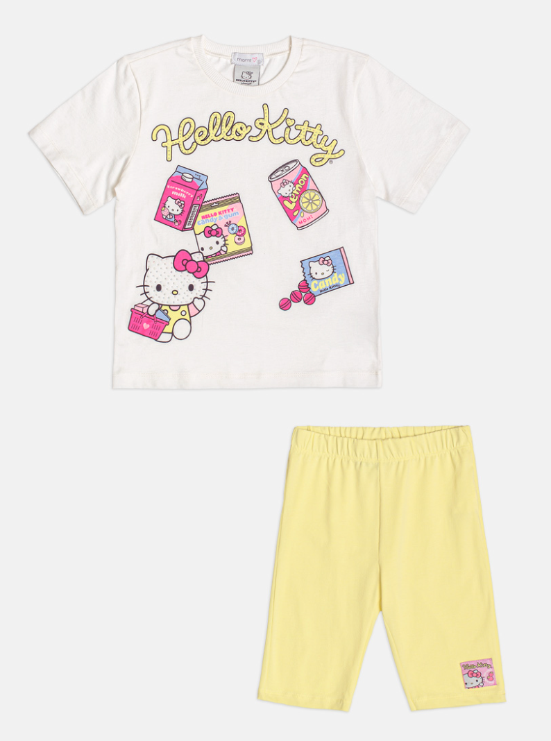 Conjunto Infantil Blusa Hello Kitty e Shorts Legging - Momi