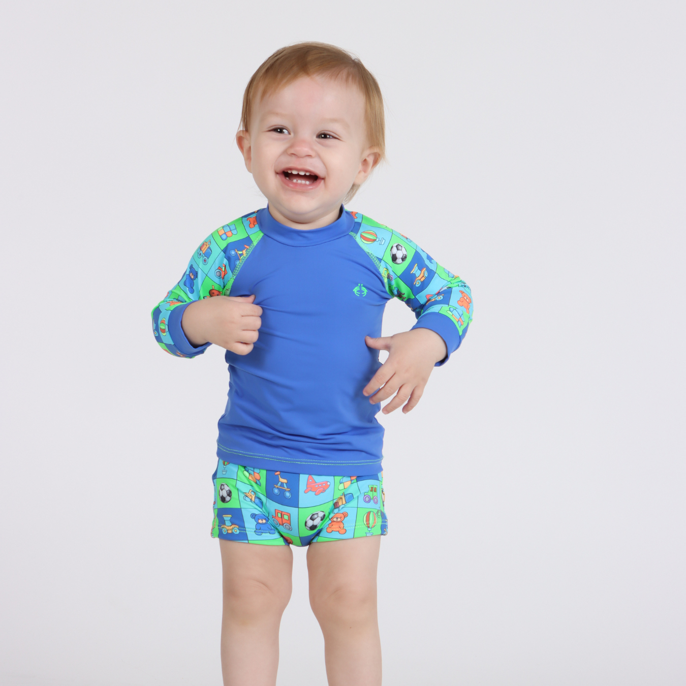 Conjunto Bebê Blusa Proteção e Sunga Lucca Toy - Siri Kids PRÉ-VENDA