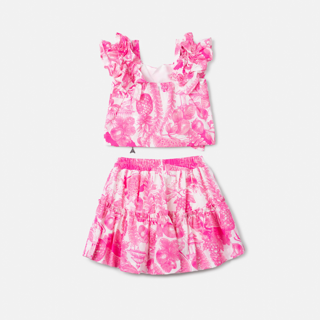 Conjunto Infantil Blusa e Saia Floral Pink - Animê
