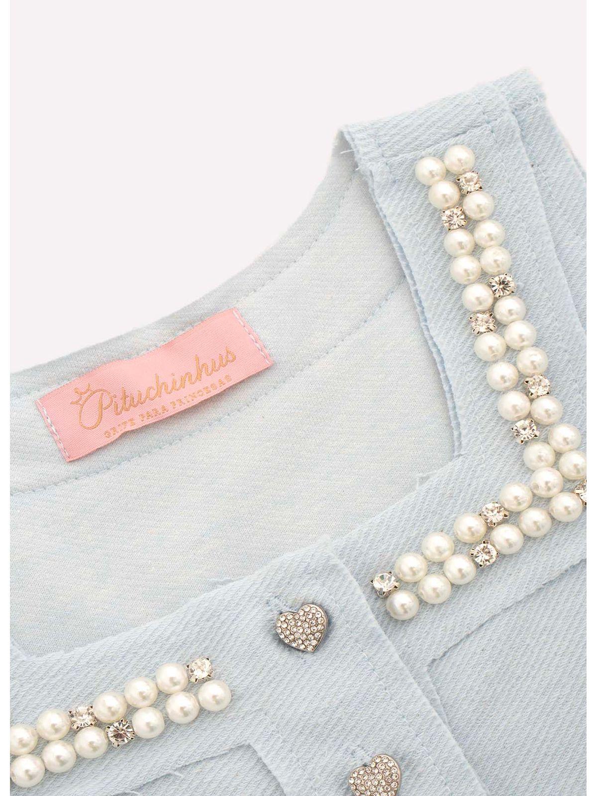 Vestido Bordados & Jóias Azul - Pituchinhus - Gracia