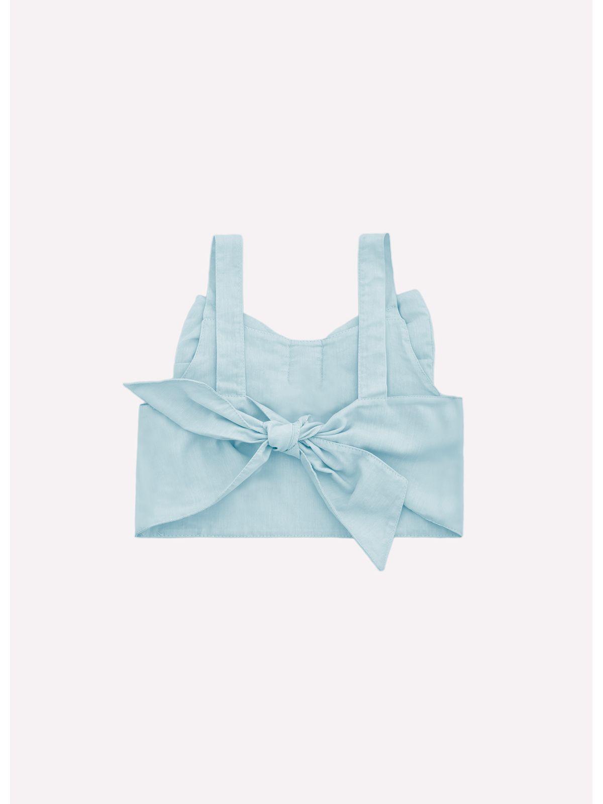 Blusa Cropped Maxi Laço Azul - Pituchinhus - Gracia