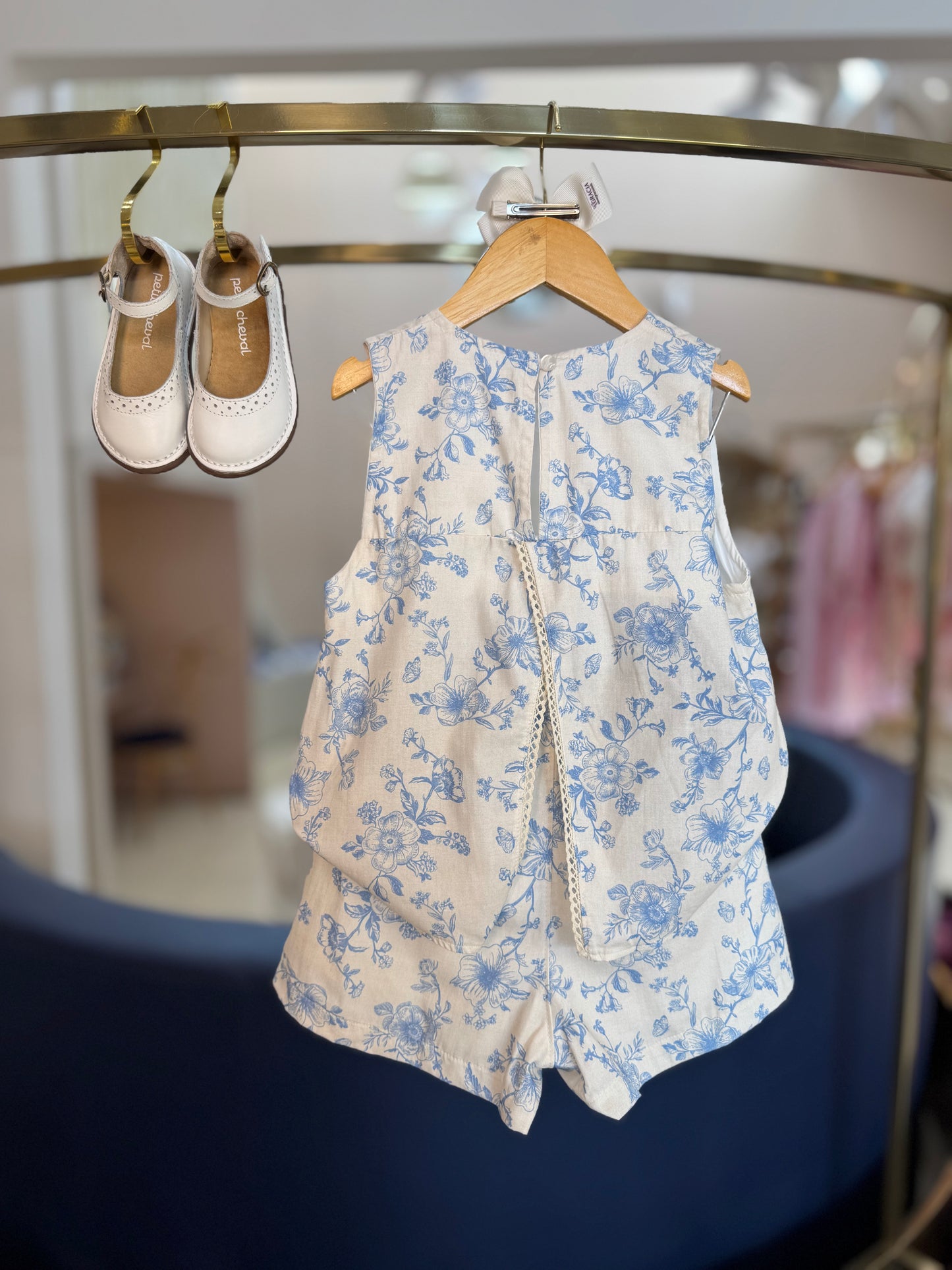 Conjunto Infantil Blusa e Shorts Algodão Toile Du Jour Azul - Charpey