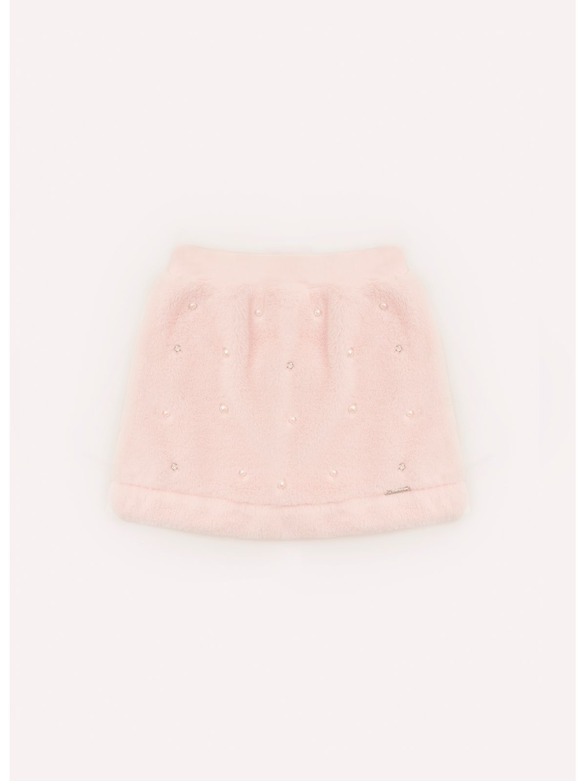 Conjunto Infantil Blusa e Saia-Shorts Pelinho Bordado Pérolas e Cristais - Pituchinhus