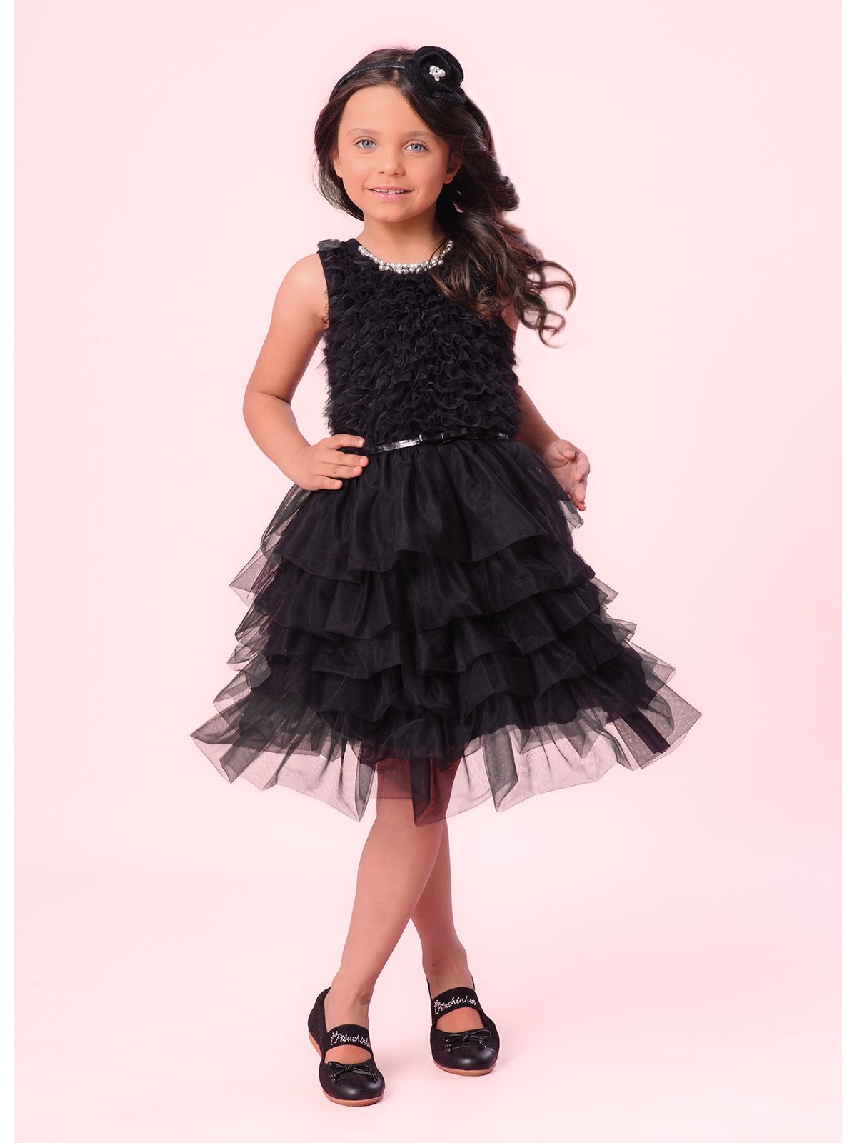 Vestido Infantil Festa Frufru Babados com Cinto - Pituchinhus PRÉ-VENDA
