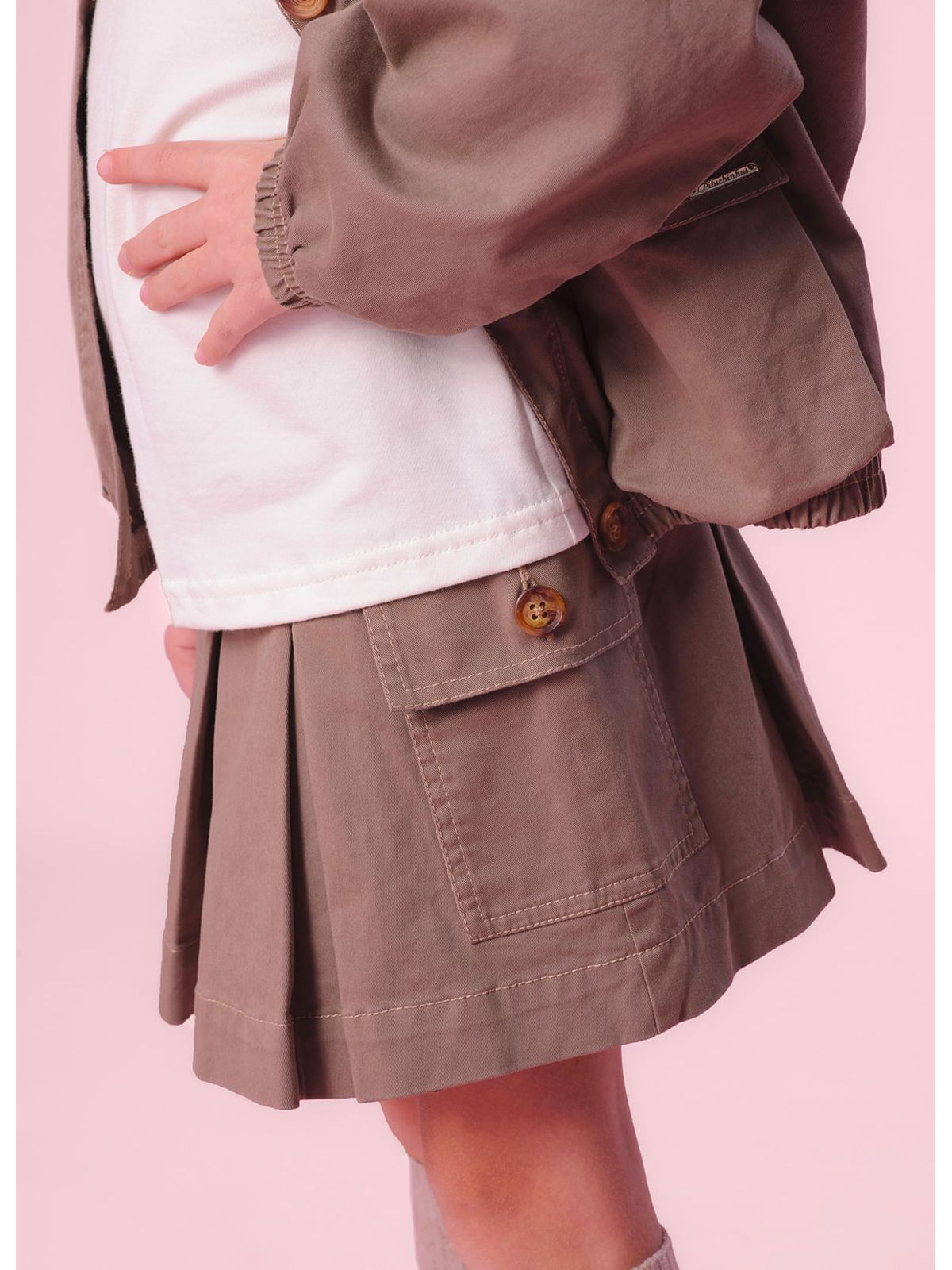 Conjunto Infantil Blusa Babados e Saia-Shorts Pregas - Pituchinhus PRÉ-VENDA