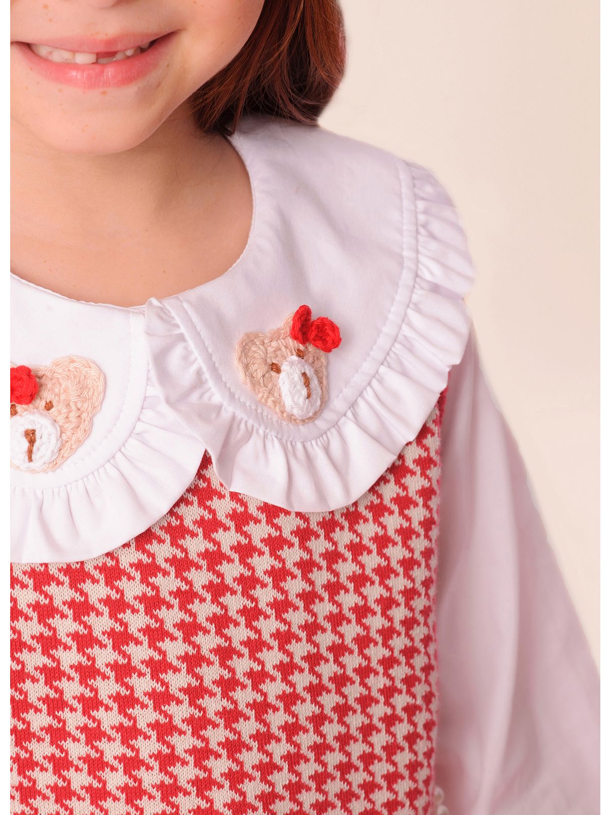 Conjunto Infantil Colete e Saia Tricot Pied Poule Prega - Pituchinhus