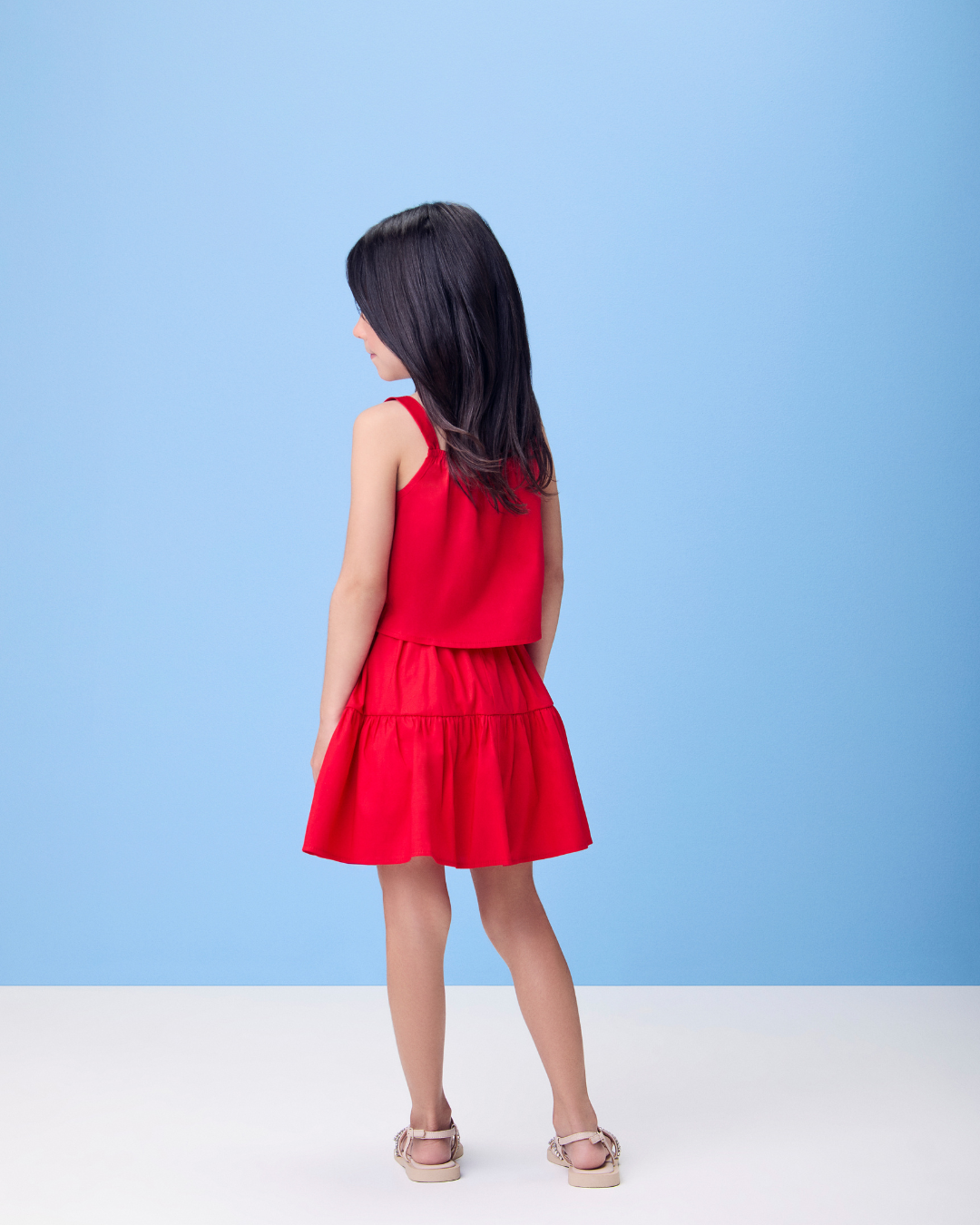 Conjunto Infantil Blusa Babados Mini Joia e Saia Flores - Momi