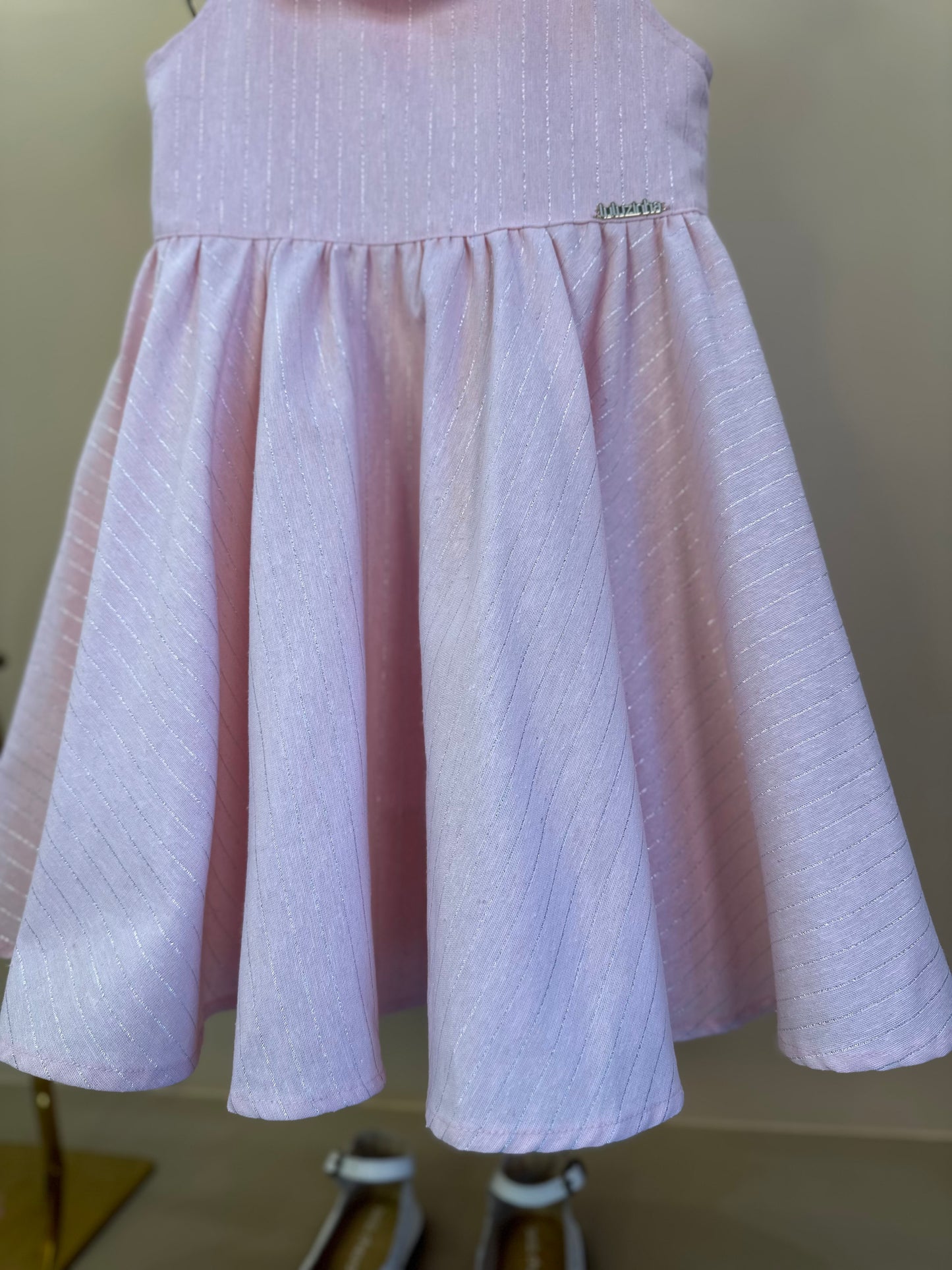 Vestido Infantil Rodado com Golinha Rosa - Luluzinha