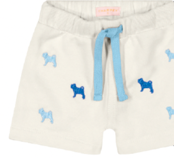 Conjunto Bebê Body Camiseta e Bermuda Moletom Off White - Charpey