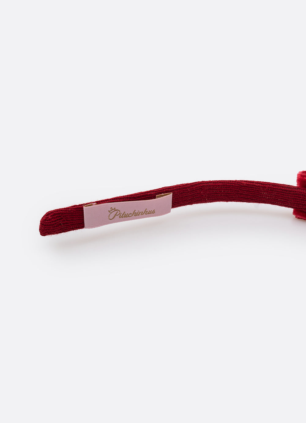 Arquinho Infantil Laço Triplo Veludo Vermelho - Pituchinhus