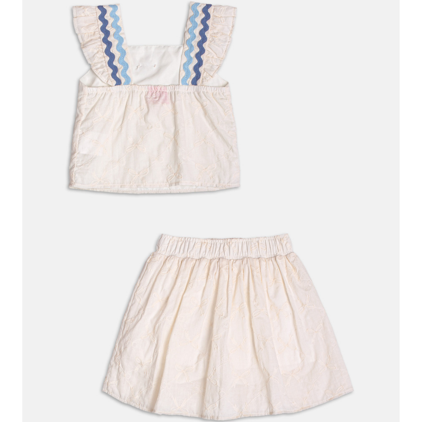 Conjunto Infantil Blusa e Saia Gelo Sianinha Azul - Momi PRÉ-VENDA