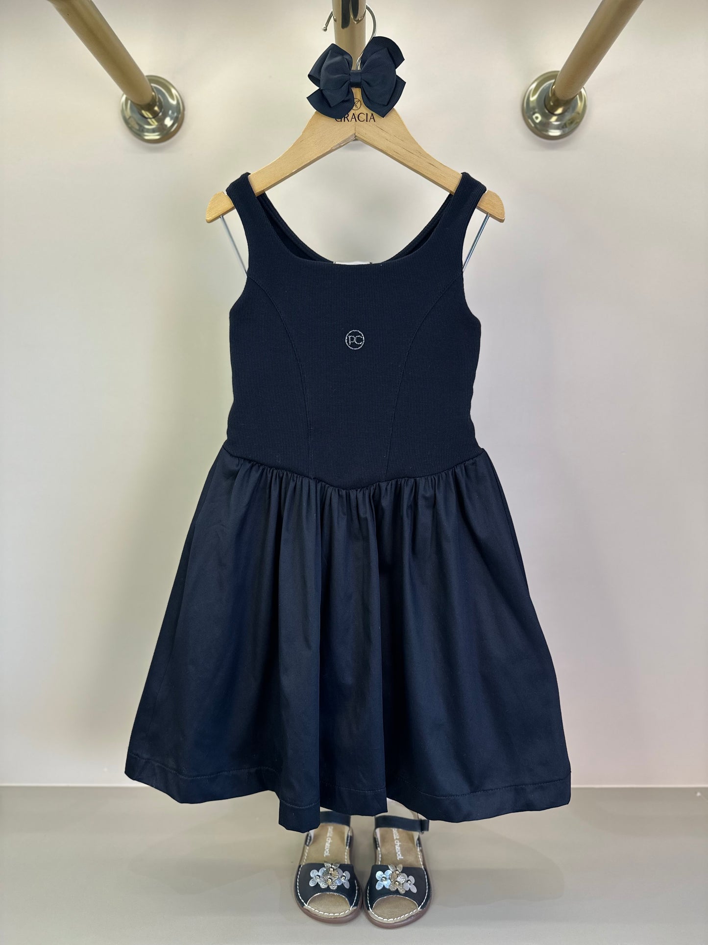 Vestido Infantil Corsele Saia Rodada Preto - Petit Cherie