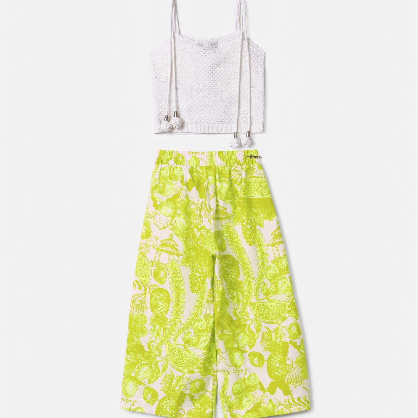 Conjunto Infantil Blusa Tricot e Calça Laise Verde Melão - Animê