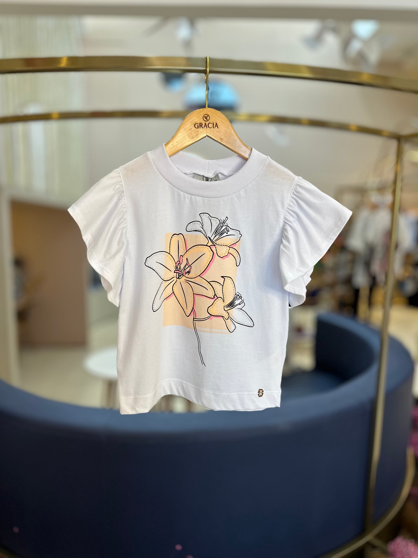 Camiseta Teen Cropped Strass - Two In