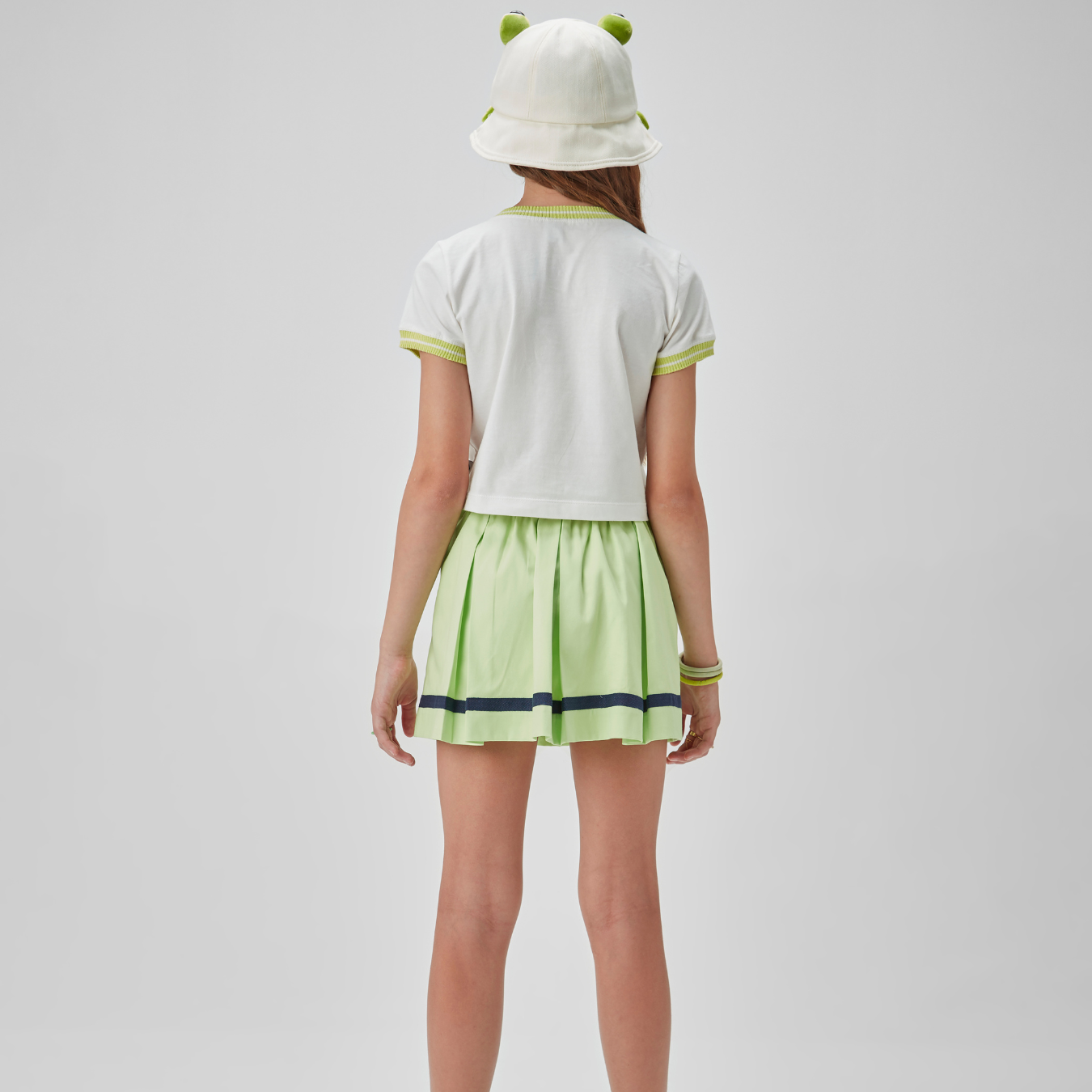 Conjunto Teen Teninsta Blusa e Saia-shorts Sarja Acetinada Verde - Two In PRÉ-VENDA