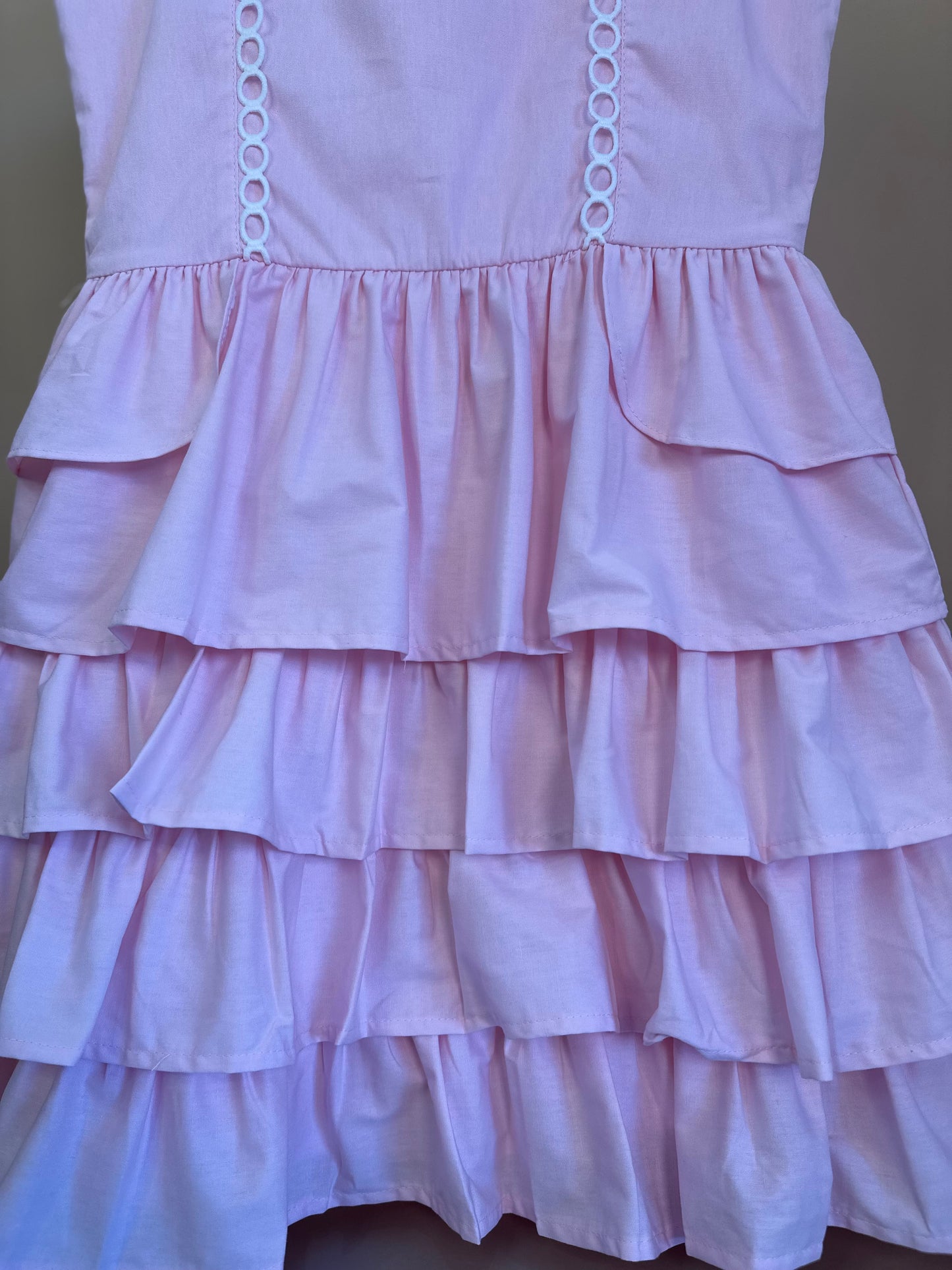 Vestido Teen Camadas Babados Rosa Claro - Two In