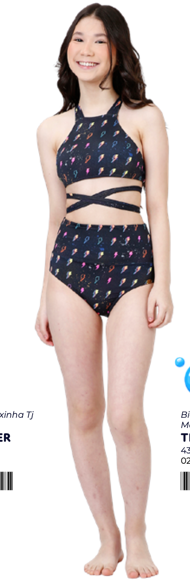 Biquíni Teen Cropped Maite Est. Thunder - Siri Kids