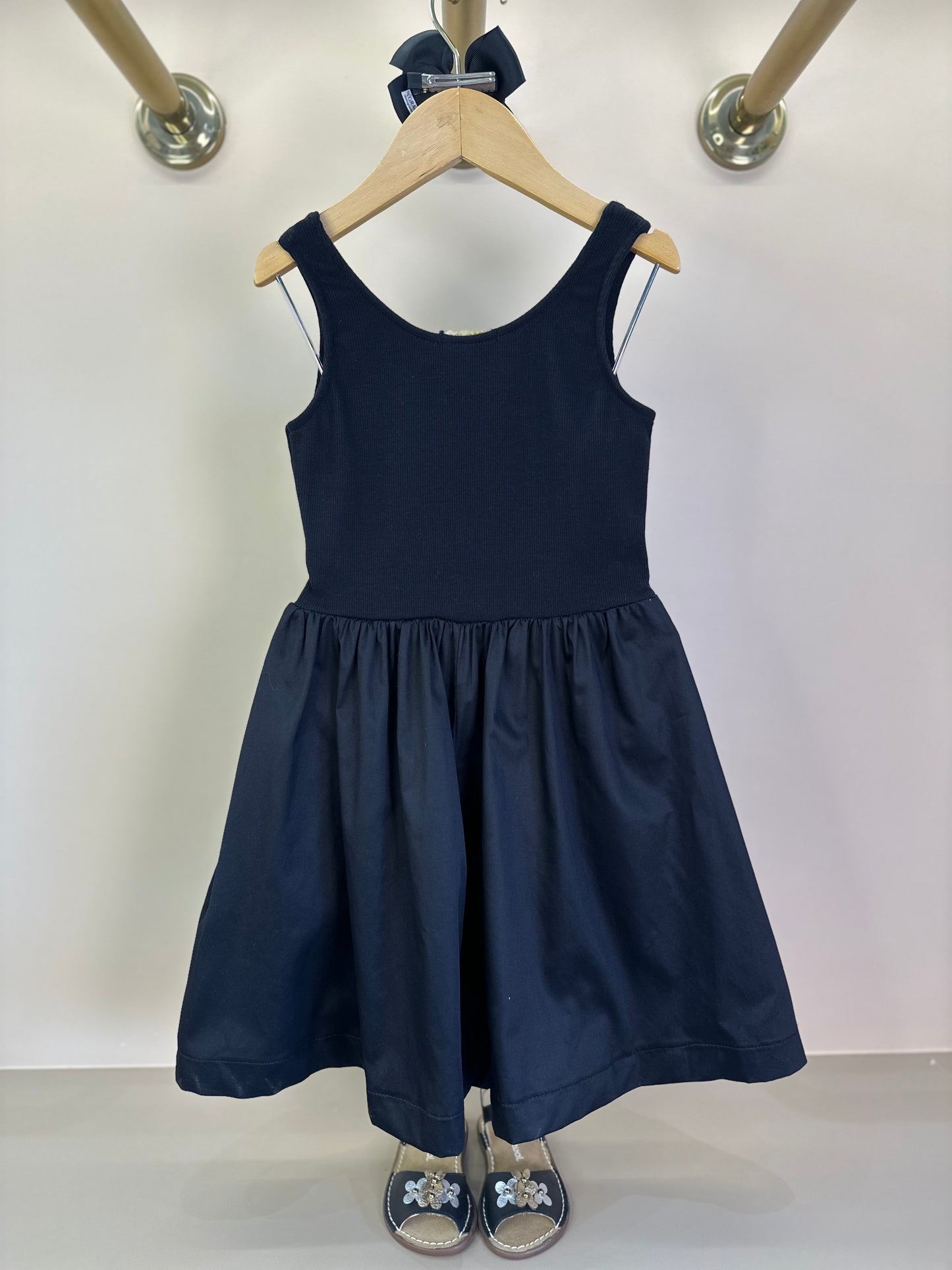 Vestido Infantil Corsele Saia Rodada Preto - Petit Cherie