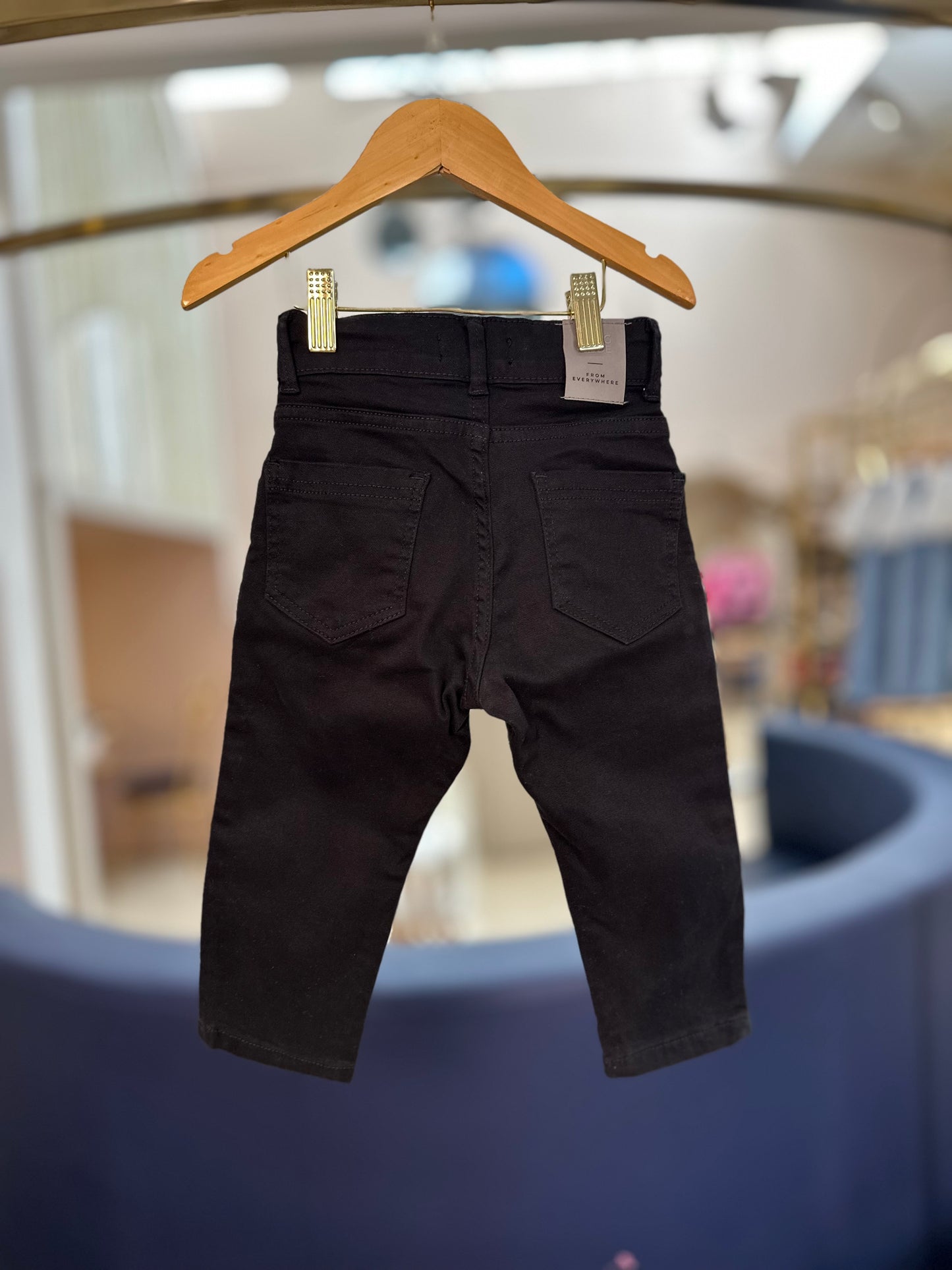 Calça skinny de sarja preta King & Joe Play